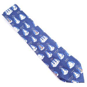 American Greetings Men 100% Silk Tie Snowclones Blue White 60x4 - NWOT